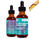 Υποστήριξη ήπατος & NAC, Ψευδάργυρος - 2 fl oz υγρές σταγόνες με γαϊδουράγκαθο γάλακτος, ρίζα δαντελίων, τσίκο, κουρκουμά, ρίζα τεύτλων, Chanca Piedra - συμπλήρωμα καθαρισμού ήπατος & Detox
