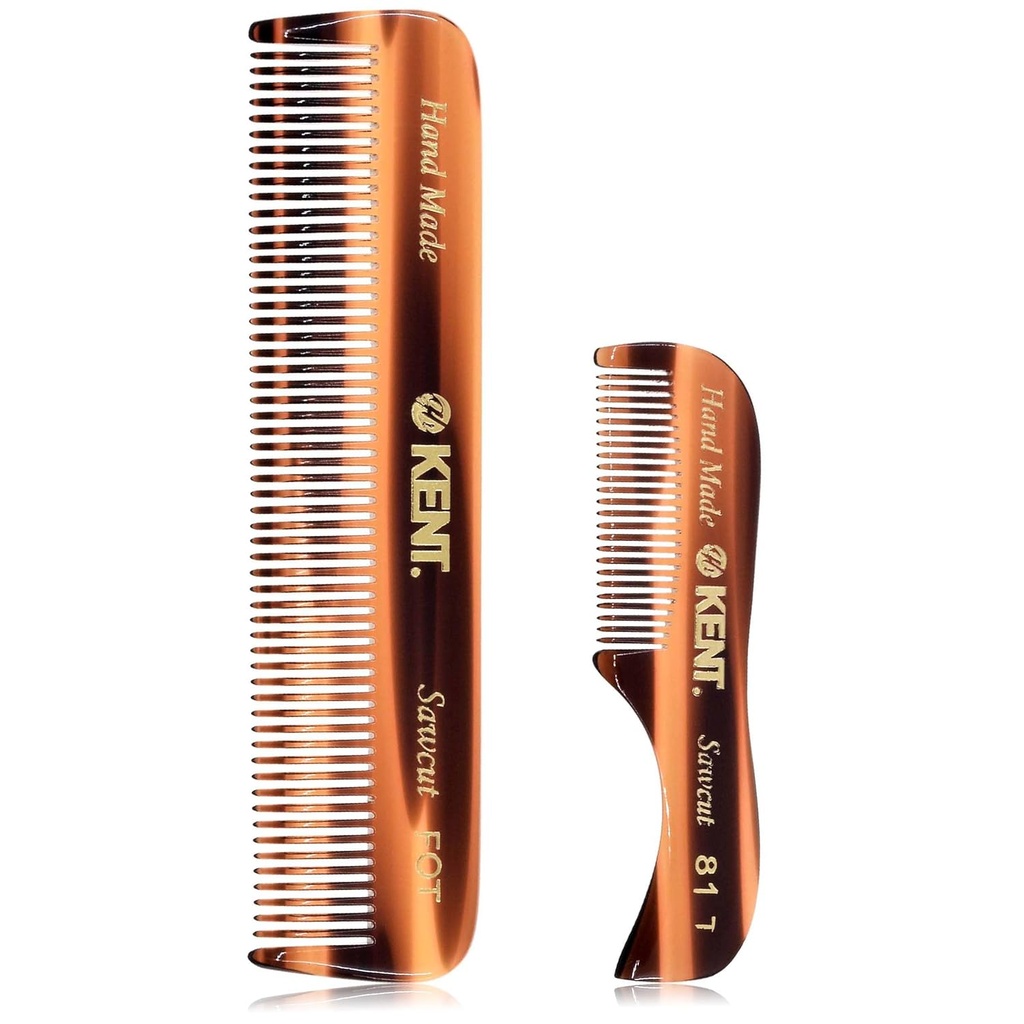 Kent Beard ve Mustache Grooming Set - Erkekler Seyahat ve Ev Kullanımı için Elmade Pocket Combs, Grooming için Mini Combs