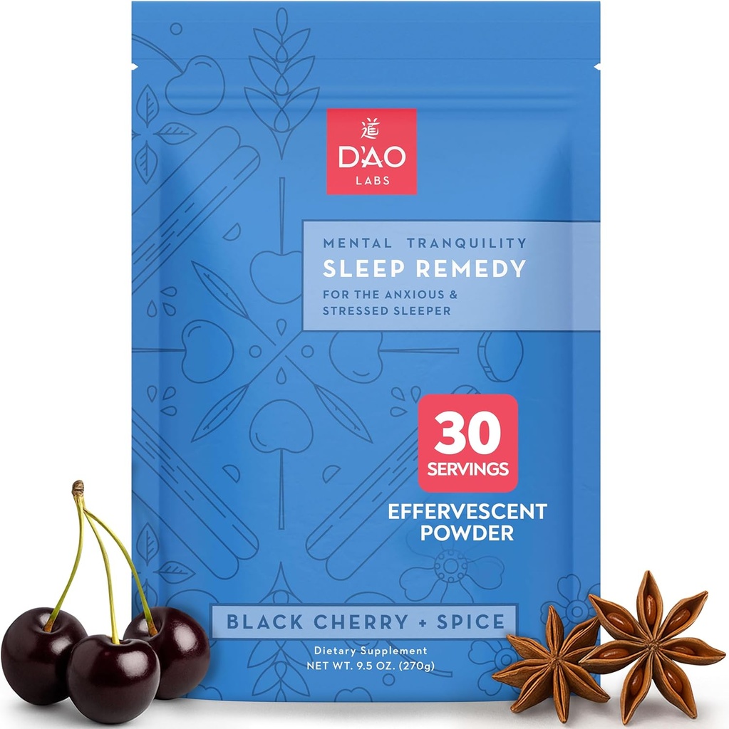 D'AO Laboratuvarları Ruh Tranqutitude - Non-Habit Form - Ruh Calmness Supplement - Stres Rahat ve Tranquil Toz - GUI Pi Tang Geleneksel Çin Herbal - Black Cherry & Spice Flavor - 30 Hizmetler