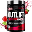 OUTLIFT Amped Max Dosed HIGH STIM Pre Workout Powder, 6G Citrulline, 3.2G Beta Alanine, Alpha GPC, CognatiQ, Extreme Energy, Μαζικές Αντλίες, Δύναμη, Ηλεκτρολύτες, Nootropics, Fruit Punch, 22 Υπηρεσίες
