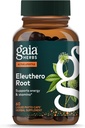 Gaia Herbs Eleuthero Root - Energy, Stamina & mental Endurance Support - Eleuthero Root (Siberian BTC) Adaptogen Herbal Supplement - 60 Vegan Sıvı Phyto-Capsules (30-Day Supply)