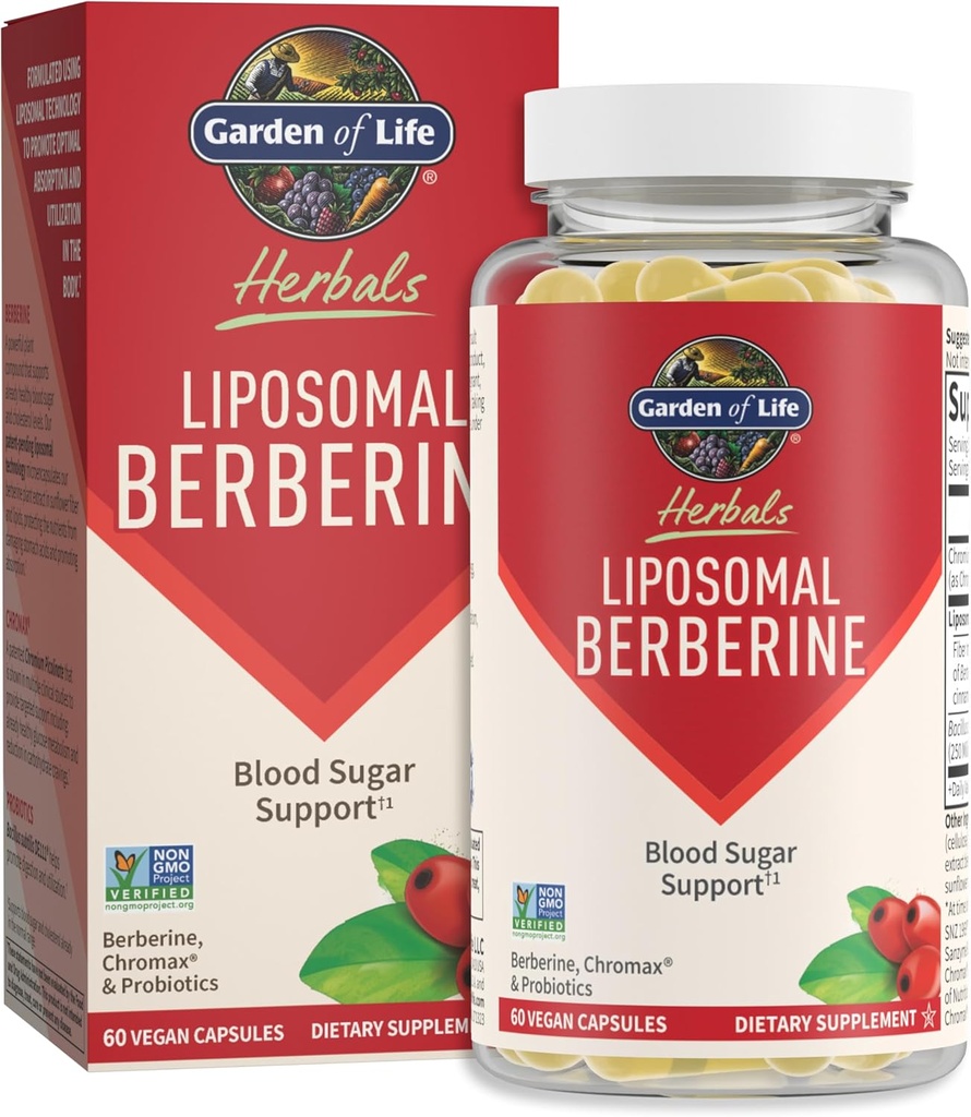 Life Liposomal Berberine ve Kromium Picolinate Zaten Sağlıklı Kan Şekeri, Glucose Metabolism ve Cholesterol - Kolay Digestion için Probiyotikler -Non GMO, Gluten Free, Kosher, 30 Hizmet
