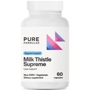 PureFormulas Milk Thittle Supreme 250 mg – Ηπατική Υγεία & Αντιοξειδωτική Υποστήριξη – Κάψουλες Χορτοφαγικής Μη ΓΤΟ – 60 Count