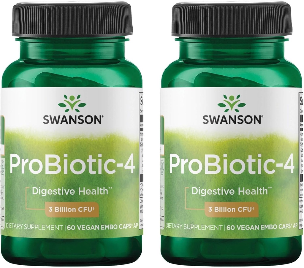 Swanson Probiotic-4 3 Billion Cfu 60 Veg Caps (2 Pack)