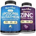 Nutrivein Premium çinko Picolinate & Liposomal Glutathione Supplement Sche: High-Abxia Glutathione Liposomal Supplement & Çinko Supplements for Men & Women - Immunity, Digestion, Detox, & Tamir