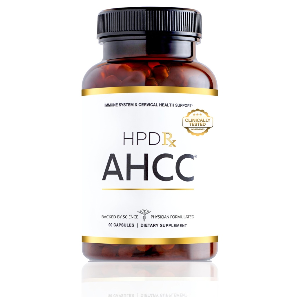 HPD Rx Premium AHCC & Shiitake Mushroom 1100 mg for Service Supplement, Natural Immunity Branson, Doğal Katil Hücre Aktivitesi | AHCC 30+ Çalışmalarda Provendir | 30 Günlük Supply, 1-Pack