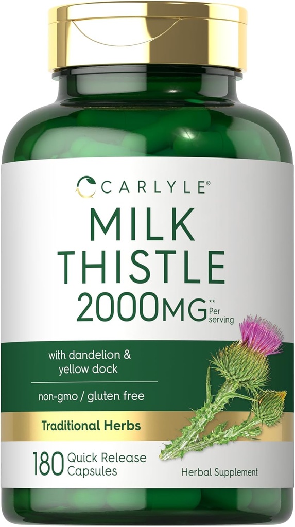Carlyle Milk Butle 2000 mg | 180 Capsules | Dandelion & Yellow Dock | Non-GMO, Gluten Free