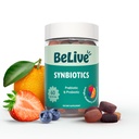 Canlı Synbiyotikler - Probiyotik & Prebiyotik Fiber Gummies - Yüksek Kuvvet Inulin (3g), Diyetsel Fiber Tamam, Çocuklar ve Yetişkinler için Digestive Support - Strawberry, Lemon, Blueberry Flavor (60Ct)