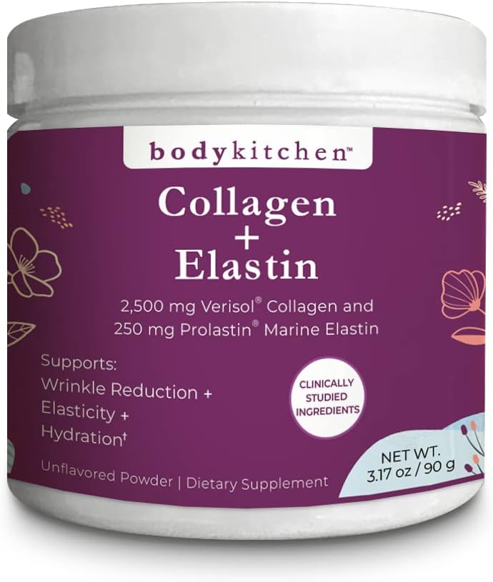 Body Kitchen Collagen + 250 mg Elastin – Supports Skin Hydration, Elasticity & Health Aging, Unflavored Toz (30 hizmet)
