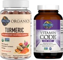 Life Organics Turmeric Inflammatory Response Gummy, 120ct & Vitamin Code High Potency Raw çinko, 60ct