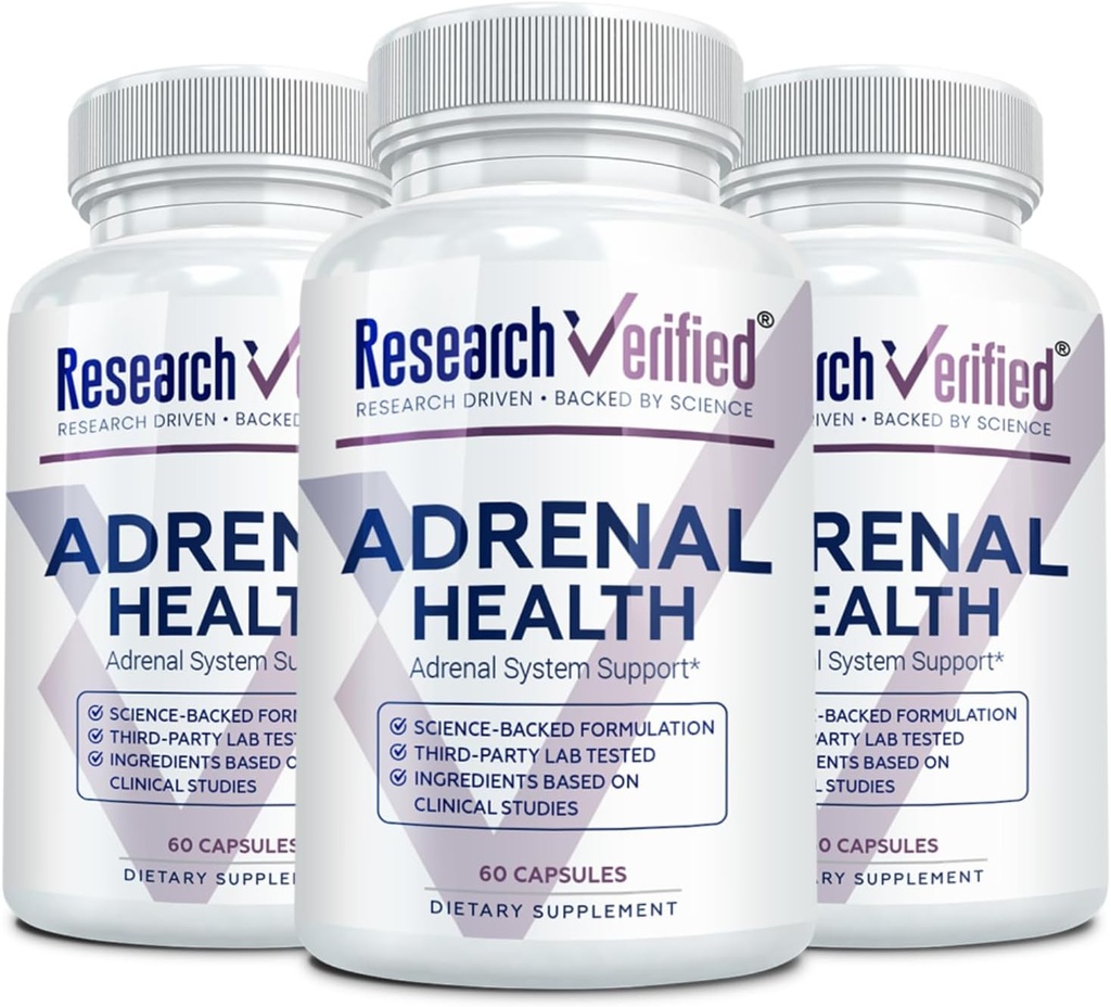 Araştırma Gerçekleştirilmiş Adrenal Destek - 180 Capsules - Support Adrenal Gland Function, Boost Energy, Balance Cortisol - Mushrooms, B Vitamins, Bioflavonoids, BioPerine