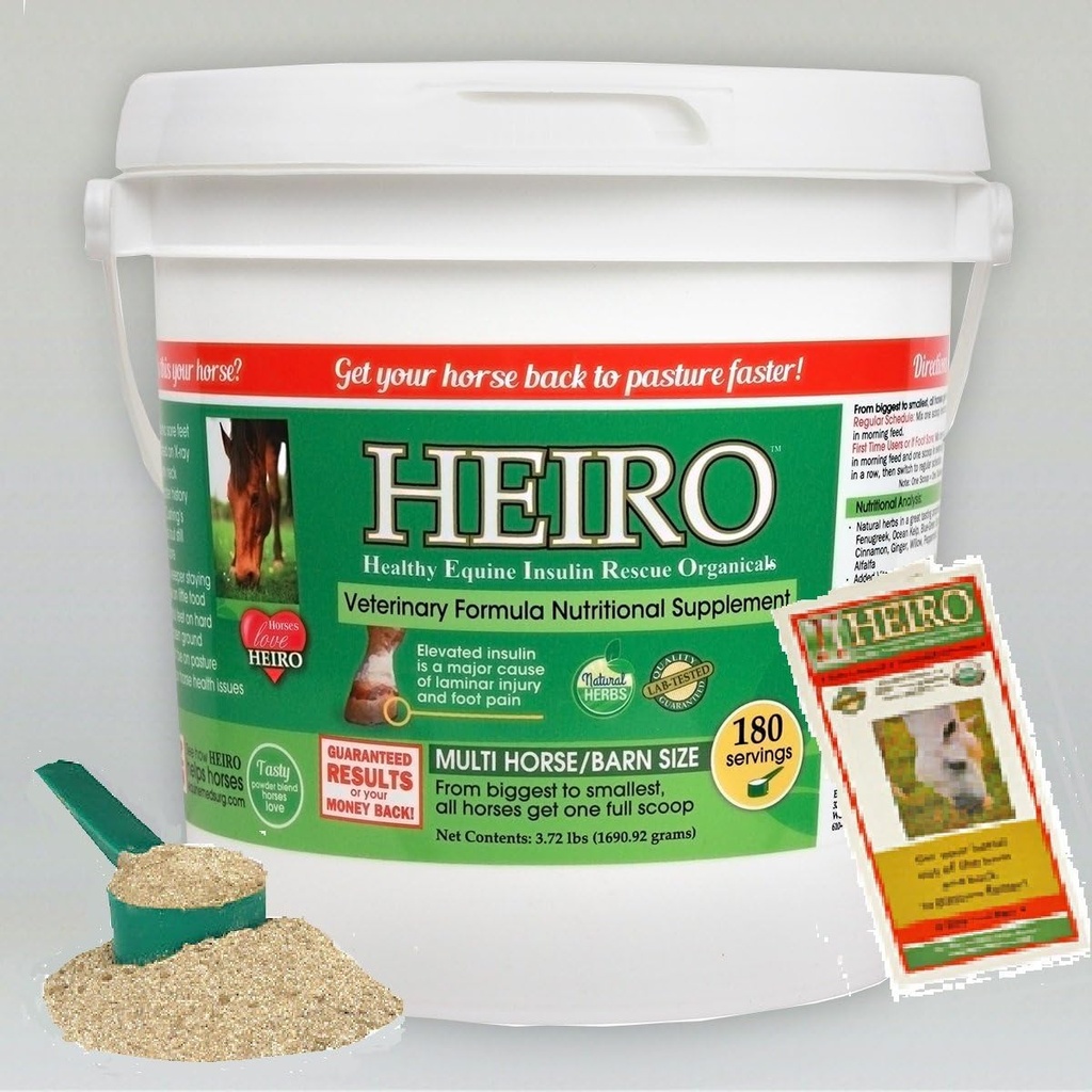 Heiro Healthy Ιπποειδή Horse Insulin Resistant Rescue Organicals 90 Day Supply and Free Informational Booklet