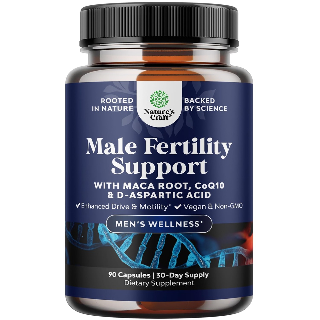 Pre Conception Ανδρικό συμπλήρωμα γονιμότητας - Semen Volume Booster με CoQ10, Maca Root, methyl folate & D-ασπαρτικό οξύ - Mens Fertility Supplement for Sperm Motility - Conception for Him, 90 Count