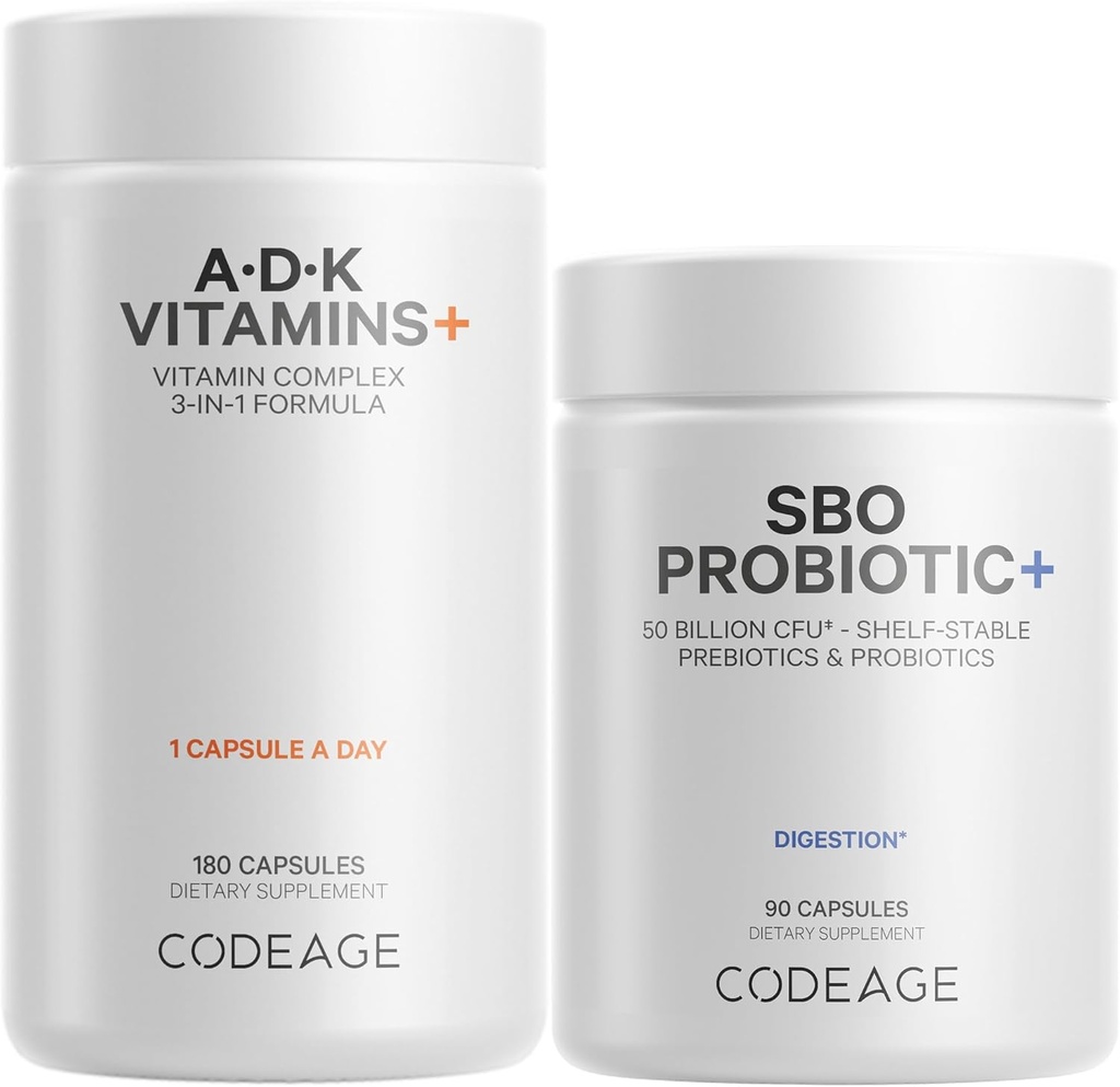 Günlük ADK Vitamin & Probiyotik Sche - Vitamin A Retinyl Palmitate, D3 Cholecalciferol, Vitamin K, 50 Milyar CFU SBO Probiyotik