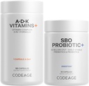 Codeage Daily ADK Vitamin & Probiotic Bund – Βιταμίνη A Retinyl Palmitate, Βιταμίνη D3 Cholecalciferol, Βιταμίνη K, 50 δισεκατομμύρια CFU SBO Probiotic Blend, Μη ΓΤΟ