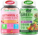 C, D3 ve çinko Gummies + Super Greens Gummies