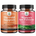 Συγκρότημα στήριξης βοτάνων Adrenal και Thyroid - Mood Enhancer Energy Supplement για την υγεία του θυρεοειδούς και την επιπλέον δύναμη Πριόνι Palmetto για τις γυναίκες για πιο ισχυρός Thicker Healthier Looking Hair