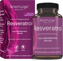 Reserveage Beauty, Resveratrol 250 mg, Antioxy Supplement for Heart and Cellular Health, Supports Health Aging and Immune System, Paleo, Chem, 30 Capsules