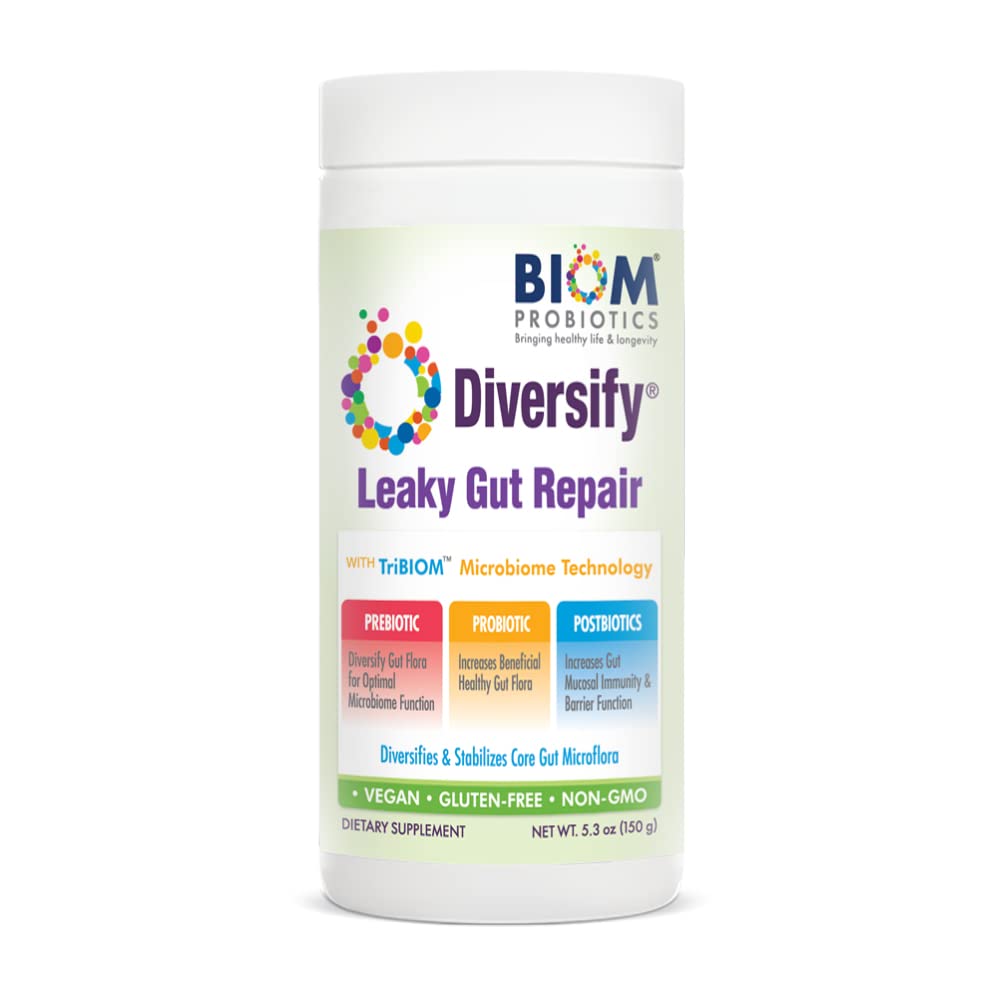 Diversify® Total Gut Health Ανθρώπινο Γάλα Ολιγοσακχαρίτες με προβιοτικά + Ανθεκτικό Άμυλο. Ακρίβεια Probiotic Formula για να βοηθήσει με Leaky Gut. Vegan, χωρίς γλουτένη GMO (1 μονάδα)