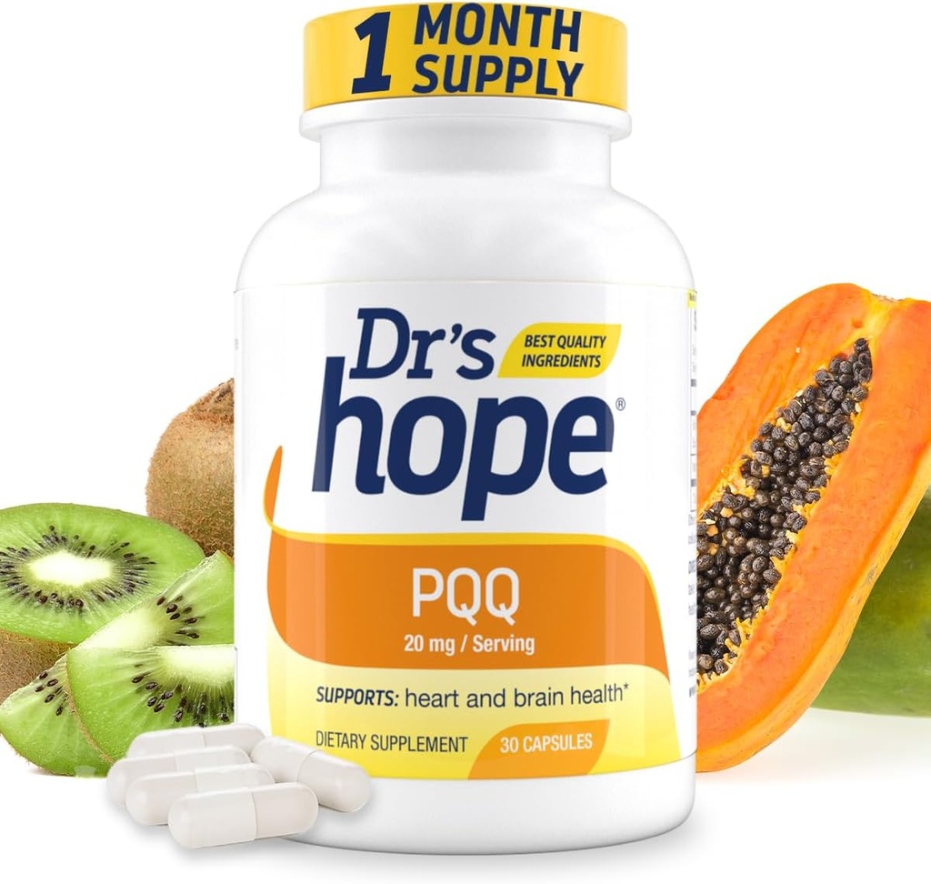Dr's Hope Pyrroloquinoline Quinone Supplement 20 mg - Beyin, Kalp ve Ruh Performansı - Kas Fonksiyonları için Enerji Üretimi ve Longevity - Gluten Free - 30 Vegan Capsules - 1 Ay Supply