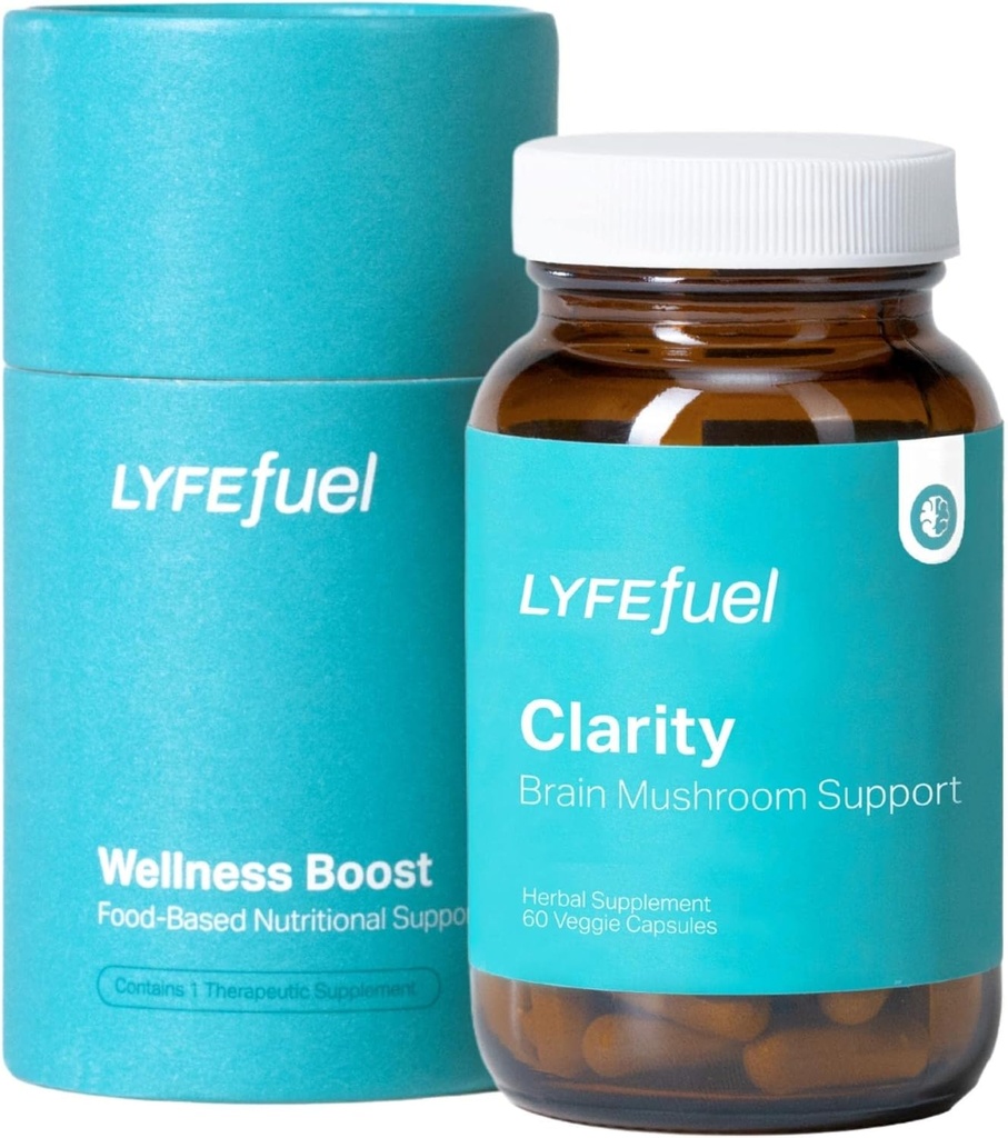LyfeFuel Adaptogen Mix for Focus & Verimlilik | Natural Nootropic Mushroom Supplement & Organic Herb Kompleksi Beyin Gücünü Güçlendirmek için | Lion's Mane, Cordyceps, Bacopa, Gotu Kola | 60 Vegan Capsules