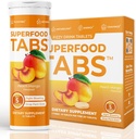 Superfood Tabs Skinnytabs Anti-Bloat Cleanse Drink with 15 Superfoods | Destekler Digestion, Energy & Cravings | Vegan, Non-GMO | 30 Effervescent Tabs – Peach Mango Flavor