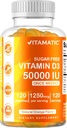Vitamatic Sugar Free Vitamin D3 50,000 IU Weekly Supplement - 120 Pectin Based Gummies - Bones, Teeth, and Immune Support (50000 IU)