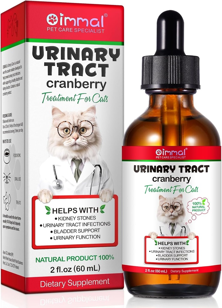 Kediler için Urinary Tract, Doğal Kedi Urinary Tract Enfeksiyon Tedavisi Ayakları - Destekler Bladder, Kidney Stone, Dog UTI, Cranberry Kidney Bladder Support Supplement, Chicken Flavor - 60 ml / 2.02oz