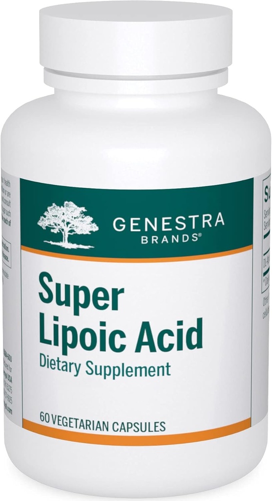 Genstra Brands Super Lipoic Acid - Alfa Lipoic Asit Metabolism & Anxtioksis - 60 Capsules