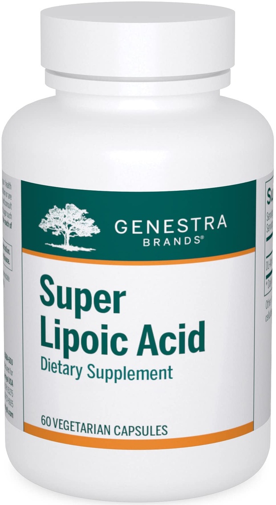Genstra Brands Super Lipoic Acid - Alfa Lipoic Asit Metabolism & Anxtioksis - 60 Capsules