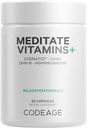 Codeage Meditate Vitamins+ Supplement - CognatiQ, DHH-B, GABA, Ashwagandha, οργανικά μανιτάρια, μύρτιλλα - BDNF χάπια εγκεφάλου και νευροπρωτεϊνη - Vegan, μη-GMO, χωρίς γλουτένη - 60 κάψουλες