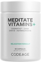 Kodage Meditate Vitamins+ Supplement - CognatiQ, DHH-B, GABA, Ashwagandha, Organik Mushrooms, Blueberries - BDNF Beyin Pills ve Nöroprotein - Vegan, Non-GMO Capsules, Gluten-Free - 60