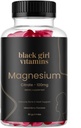 Black Girl Βιταμίνες - Μαγνήσιο Gummies, για τον ύπνο, την ανοσία και την υποστήριξη των οστών. Συμπλήρωμα κιτρικού μαγνησίου με (100mg) ανά σερβίρισμα, χωρίς γλουτένη (Mixed Berry). 60κτ