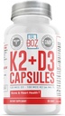 Dr. Boz - K2+D3 Capsules, 66 Hizmet - BioPerine ile D3 K2 Supplement - Kemik ve Kalp Sağlığı - Gelişmiş Aborpsiyon - Kalite Testleri - ABD'de Yapılan - 5000iu (D3) - 400iu (K2) - Self Care