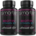 (2 Pack) Aokado yağında Smarter Biotin 5000mcg, B7, Non-GMO, 90 Mini Liquid Softgels, No Soy