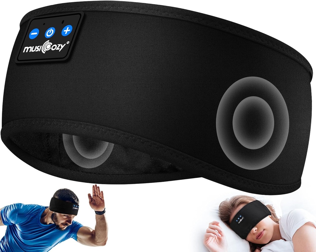 MUSICOZY Sleep Dresss Bluetooth 5.4 Headband, Sports Wireless Earphones Ter Dayanıklı Earbuds Uyku Öpücüsü Ultra-Thin HD Stereo Workout Run Cool Gadgets Benzersiz Armağanlar