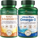 Purity Products KIT - Dr. Cannell's Advanced D + Omega-3 Ultra-Pure Fish Oil from Advanced D is Packed with Vitamin D, Vitamin K2, Zinc, Magnesium Citrate, Boron and Taurine