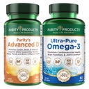 Saf Ürünler KIT - Dr. Cannell'in Gelişmiş D + Omega-3 Ultra-Pure Balık Petrolü Gelişmiş D Vitamin D, Vitamin K2, çinko, Magnezyum Citrate, Boron ve Taurine