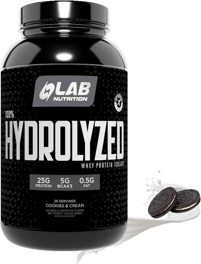 100% υδρολυμένη πρωτεΐνη Whey Isolate (2 Λίρες, Cookies και Κρέμα Γεύσης) 25gr πρωτεΐνης, Build Muscle, Lean μυϊκή ανάπτυξη, Easy Digestion, Χωρίς γλουτένη, Χωρίς λακτόζη, Γρήγορη απορρόφηση.
