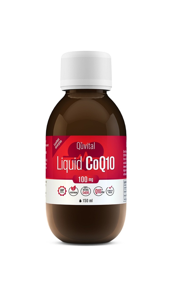 Q10Vital CoQ10 100 mg Sıvı | Üstün Aborpsiyon – 9 Times Daha İyi Aborpsiyon | Kalp Sağlığı için Güçlü Antioksi, Enerji Üretimi, Anti-Aging ve Skin Health | Sugar-Free | Apple Flavor