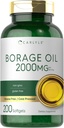 Carlyle Borage Oil Supplement | 2000 mg | 200 Softgel Capsules | 320mg of GLA | Cold Pressed & Hexane Free | Non-GMO & Gluten Free |