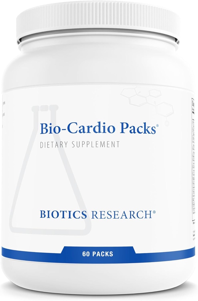 BIOTICS Research Bio Cardio Packs Daily Supplement Packets for Heart Health, Essential Fatty Acids, Comprehensive Nutritional Formula, Cardiovascular Health 60 Packs