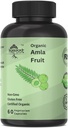 Organik Amla Capsules - Doğal Vitamin C için Hint Gooseberry, Skin & Hair 60 Capsules için Destek