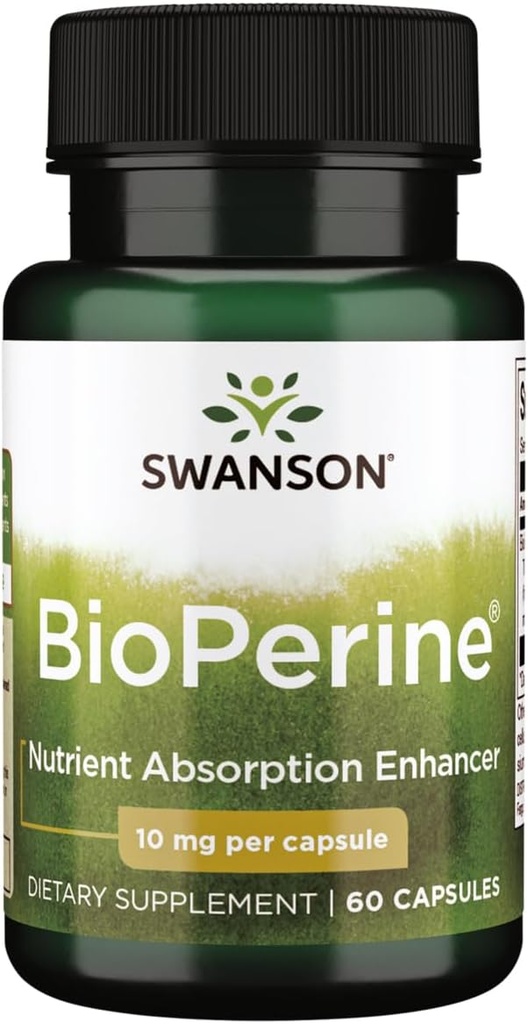 Swanson Bioperine Nutrient Absorption Enhancer 10 Milligrams 60 Capsules