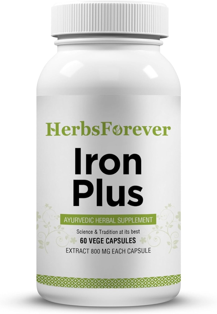 Herbsforever Iron Plus Capsules Supplement Iron Level 60 Capsules