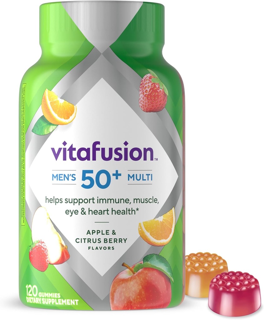 Vitafusion Men's 50+ Daily Multivitamin, Gummy Vitamins, 120 Ct