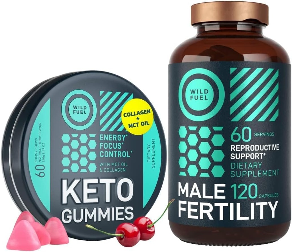 WILD FUEL Ανδρικό συμπλήρωμα γονιμότητας και Keto Gummies Υγεία και ενέργεια Bundle