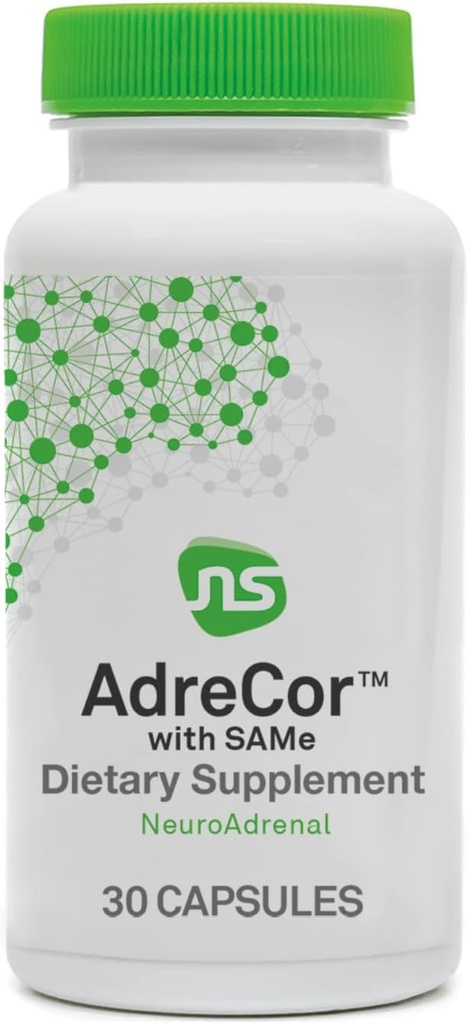 Kadınlar ve Erkekler için Nöro Bilimler Adrenal Destek Supplements - AdreCor with Same - Adrenal Fatigue & Promosyon Mood Support - L Tyrosine + Aktif Vitamin B6 & Vitamin B12 (30 Capsules)