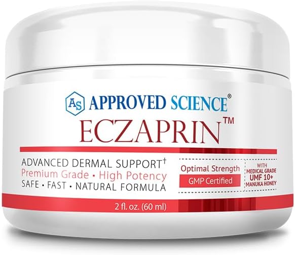 Εγκεκριμένη Επιστήμη Eczaprin Balm - 30% Μανούκα Μέλι (UMF 10+), 5% Κολλοειδές Κρέας Βρώμης - Απαλή Φόρμουλα για Ξηρά, Ίτσι Δέρμα - για Όλους τους τύπους δέρματος - Paraben-Free, Μη-ΓΤΟ, Χωρίς σόγια, Χωρίς σιτάρι - 2 fl. Oz.