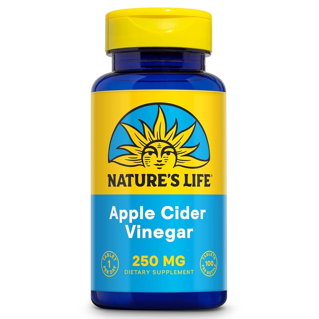 Nature's Life Apple Cider Vinegar Tabletler, 250 Mg, 100 Count